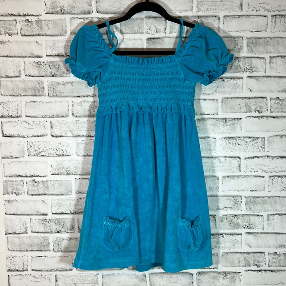 Cynthia Mehta terry cloth dress with pockets. Size Small